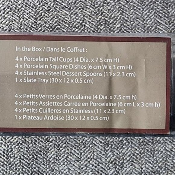 13 Piece Porcelain Snack Set with Rectangle Nature Slate Tray - Picture 6 of 9